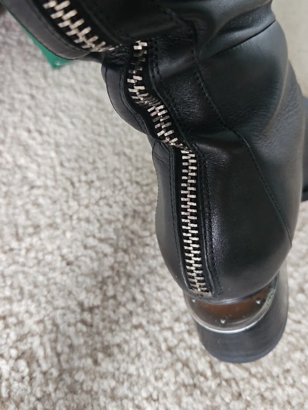 Alexander Wang Black Over-the-Knee Leather Boots Iconic Wedge Heel. Incredible!